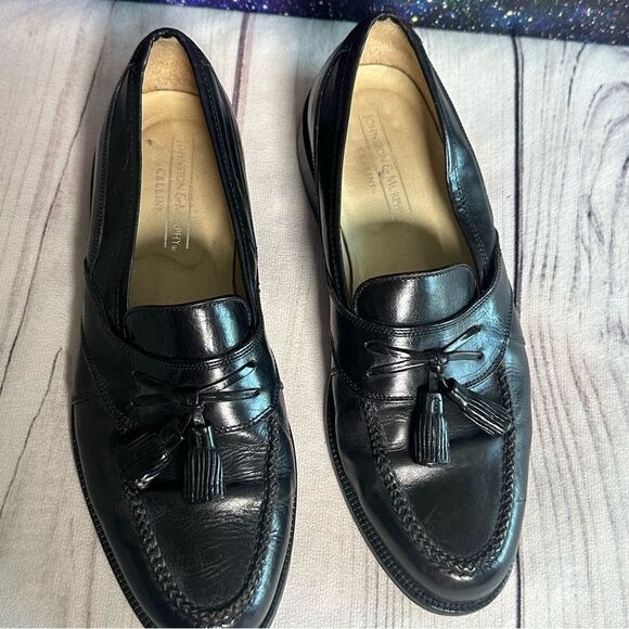 Johnston & Murphy Cellini Black Leather Tassel Loafers Dress Shoes Italy Men 8 M Johnston & Murphy Cellini Black Leather Tassel Loafers Dress  main image 4